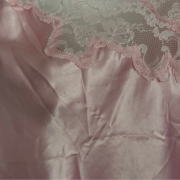 Victoria’s Secret Pink Lace Trim Satin Chemise Dress-Women’s Size Medium - Picture 5 of 8